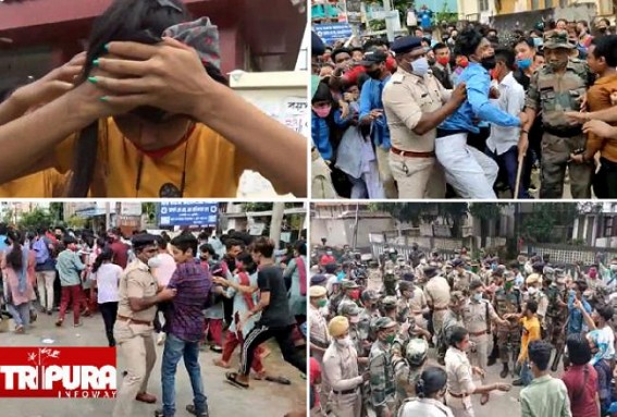 As Worst As British Govt ! Now, Students are not Allowed to Protest in Tripura ! Many Injured in Police Brutality after Students Gheraoed Education Minister Ratan Lal's Residence 