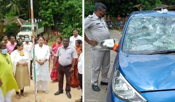 Trinamool members including MP Dola Sen were attacked by BJP miscreants at Sabroom Trinamool members including MP Dola Sen were attacked by BJP miscreants at Sabroom