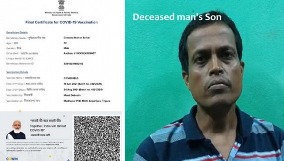 Ghostly Vaccination Drive in Tripura : Son received Dead Father's 'Successful Covid Vaccination' Certificate 