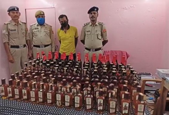 Police seized huge quantity of liquor in Agartala, 1 held Police seized huge quantity of liquor in Agartala, 1 held