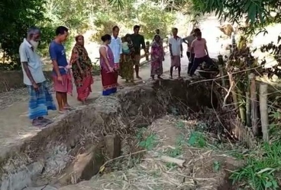 Bridge over Rangapani river has turned a death trap due to low maintenance 