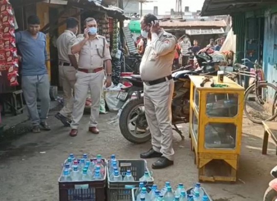 ‘Desi’ Liquor illegal sales busted by Police in Agartala Khanna Market