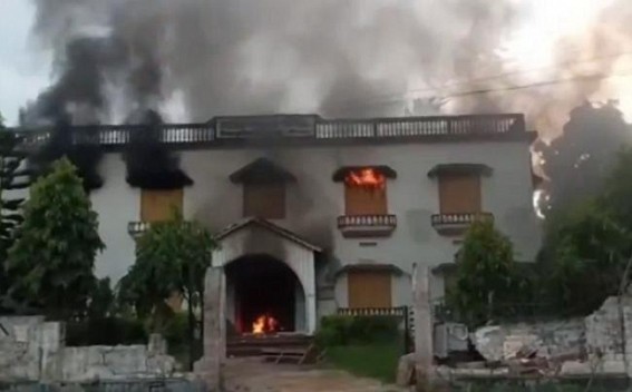 After Udaipur Violence, now BJP burnt Bishalgarh CPI-M Party headquarter 