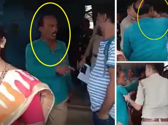 Tripura Municipal Poll : Congress Candidate’s Husband Slapped by BJP Worker in front of Media and Police