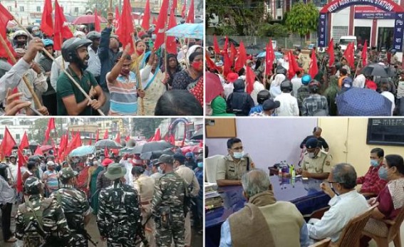 CPI-M held massive protest in Agartala over BJP’s Violent Attacks on Opposition, Police’s inactive Role : Gheraoed SDPO asking ‘Why No Arrest’ ?