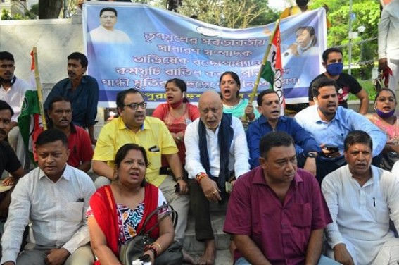 TMC organised protest movement at Circuit House for cancelling Abhishek Banerjee’s rally on 15th and 16th