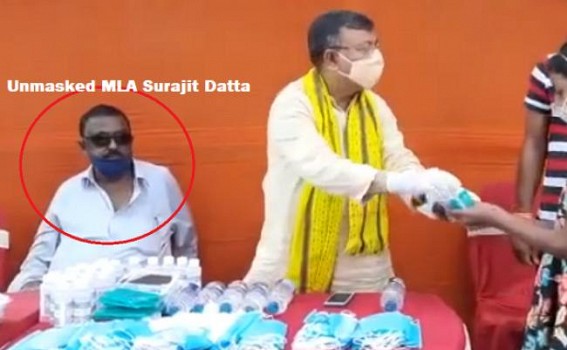 BJP Leaders Continue Covid-19 Guidelines' Violations in Tripura : Causing Social Gathering in the Name of Social Awareness BJP Leaders Continue Covid-19 Guidelines' Violations in Tripura : Causing Social Gathering in the Name of Social Awareness