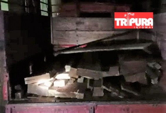 Large quantities of timber recovered by Amarpur forest department based on secret information