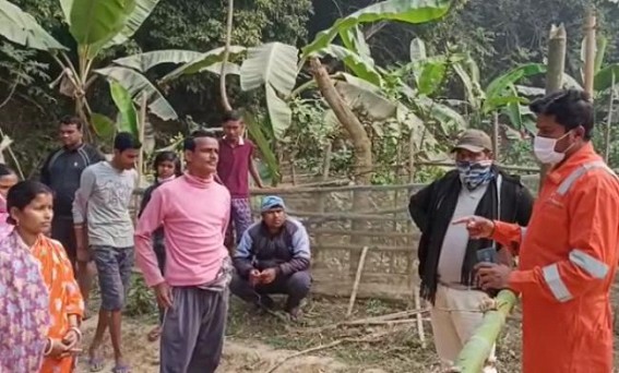 Farmer’s Family Blocked Road before ONGC Office in Bishalgarh over damage of Paddy Field due to ONGC’s project work Farmer’s Family Blocked Road before ONGC Office in Bishalgarh over damage of Paddy Field due to ONGC’s project work