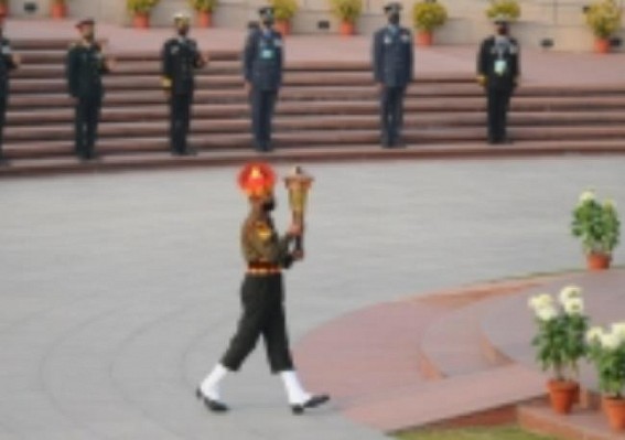 Amar Jawan Jyoti at India Gate merged with National War Memorial flame