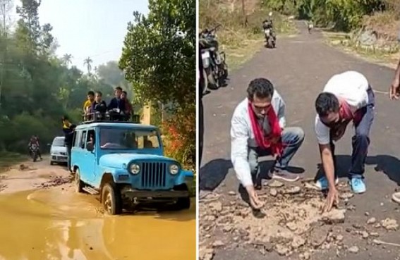 Under Biplab Deb’s Hira Govt Roads Remain Deplorable amid Four Years of ‘Double Engine’