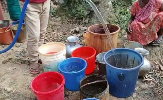 Acute Water Crisis in Bishalgarh’s certain areas, Locals Protested Acute Water Crisis in Bishalgarh’s certain areas, Locals Protested