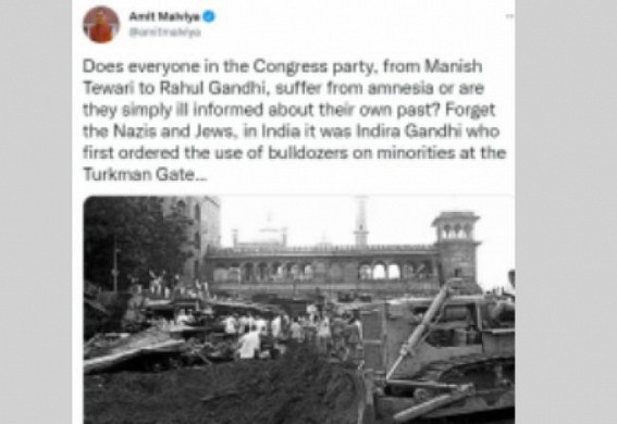 It was Indira Gandhi who first ordered use of bulldozers on minorities at Turkman Gate: BJP It was Indira Gandhi who first ordered use of bulldozers on minorities at Turkman Gate: BJP