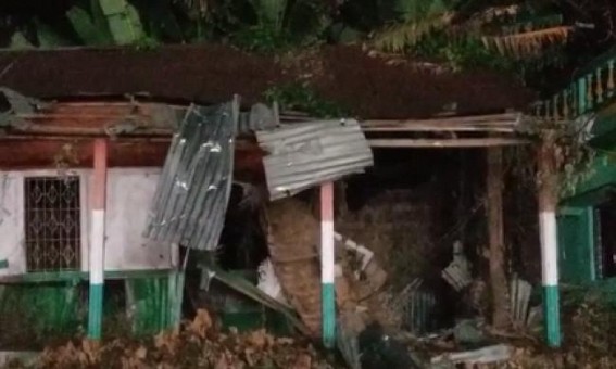 Congress Bhawan vandalized in Charilam Congress Bhawan vandalized in Charilam