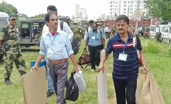 Polling Personnel, Paramilitary Forces left for Polling Stations Polling Personnel, Paramilitary Forces left for Polling Stations
