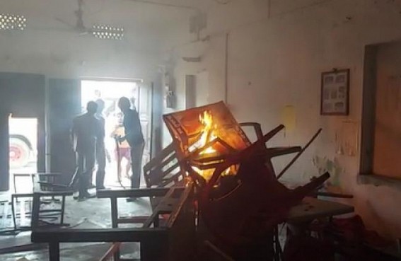 BJP allegedly burnt CPI-M's Samannoy Samity, Congress Bhawan offices in Belonia BJP allegedly burnt CPI-M's Samannoy Samity, Congress Bhawan offices in Belonia