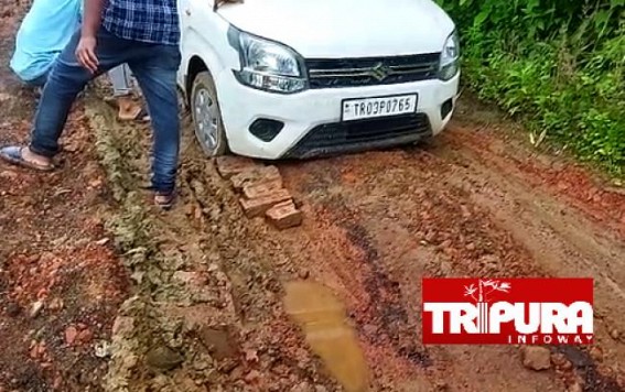 After doubling VAT and Imposing Cess, ‘Double Engine’ Govt left Tripura Roadway Unrepaired for last 4.5 Years : Vehicles in the immovable situation, Drivers allege heavy damages to their Vehicles