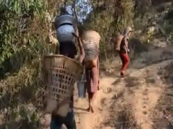 Drinking Water Scarcity Continues to Rattle Lives in ADC areas in Tripura : Villagers Walk over 10 KM to get Water from natural Water Sources in Mungiakami