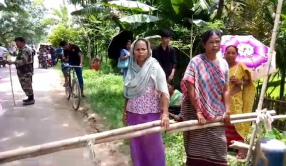 Massive Water Crisis, Power-Cut Problems : Public Blocked Khowai-Kamalpur Road Massive Water Crisis, Power-Cut Problems : Public Blocked Khowai-Kamalpur Road
