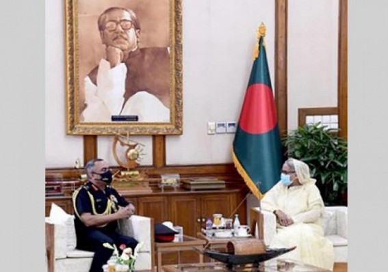 Indian Army Chief Manoj Pande meets Sheikh Hasina Indian Army Chief Manoj Pande meets Sheikh Hasina