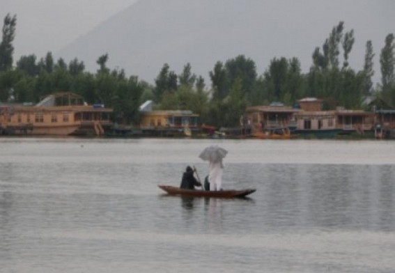 Generally cloudy sky with light to moderate rain in J&K