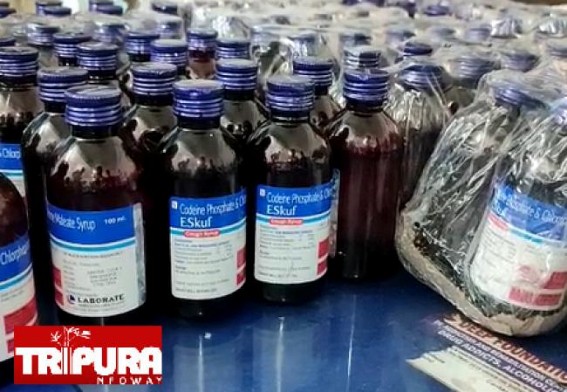 Huge quantity of cough syrup bottles was seized from a Vehicle at Shekerkote
