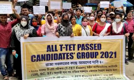 ‘Why has TRBT sought only 576 teachers amid Education Minister’s promise to recruit all TET Qualifying together before Puja Phase-wise?’, asked 2021 TET Qualified Unemployed Youths