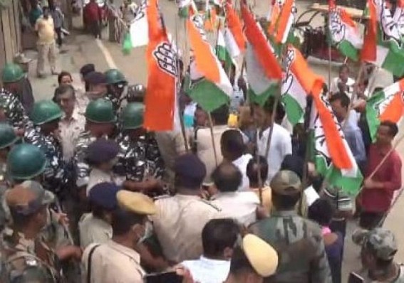 24 Hrs Strike in 3 districts of Tripura : Congress activists were arrested during picketing in North District