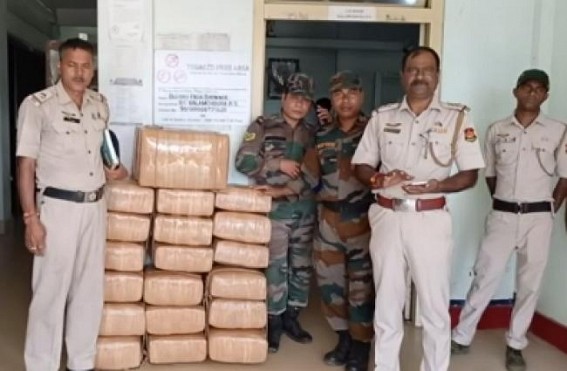 Ganja worth over Rs. 10 lakhs seized by Police at Kalamchoura