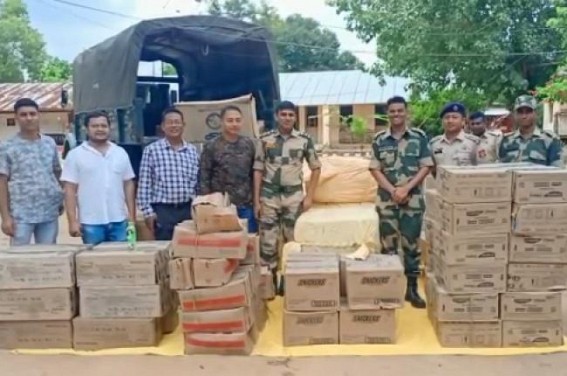 BSF, Police seized huge quantity of illegally stored commodities