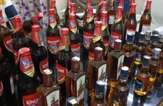 Teliamura: Illegally stored liquor recovered from a house in Chakmaghat area