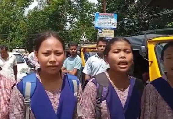 Teacher transfer amid Teacher Crisis forced the students of East Charakbai Formal High School in Kalsirmukh ADC Village under Shantir Bazar sub-division blockade road