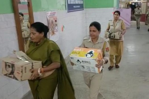 West Agartala Police seized illegal liquors from a home in Krishna Nagar, Agartala amid Durga Puja season