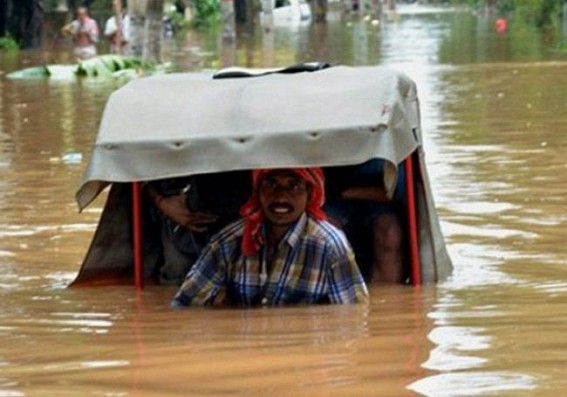 Flood hit over 33,830 people in 3 districts of Assam Flood hit over 33,830 people in 3 districts of Assam
