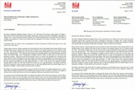 Permission should have been taken before making disputed site venue for G20: Mewar Prince tells PM Permission should have been taken before making disputed site venue for G20: Mewar Prince tells PM