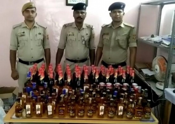 Police raided on Vishwakarma Puja Day in Golbazar, seized illegally stored foreign liquor
