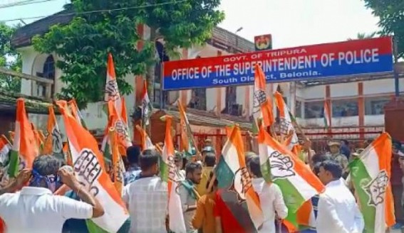 Congress gherao South SP Office protesting Police’s partial role against Congress activist