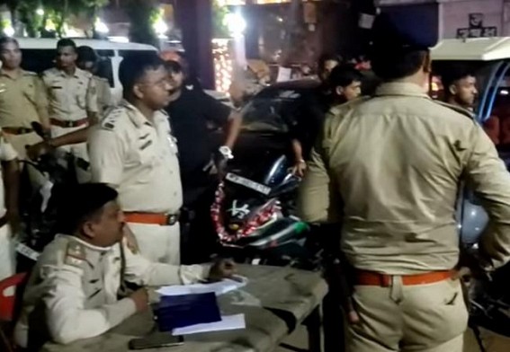 Police taking action against Drunk and Drive in Agartala City amid Durga Puja