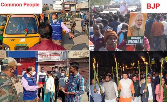 Public Pocket Loot begins by Tripura BJP Govt by collecting Rs. 200 for ‘No Mask’: BJP and Biplab Deb continue rallies, programmes without Masks, Social Distancing