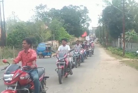 DYFI held a massive bike rally in Kailashahar