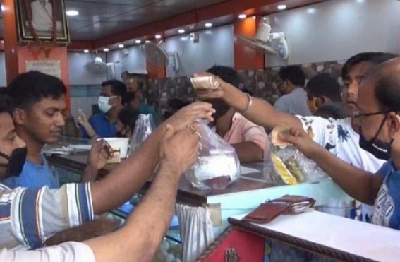 'Misti Mukh' : Sweet Shops loaded with Customers in Agartala on Friday to buy Traditional Sweet items on 'Pohela Boishakh'