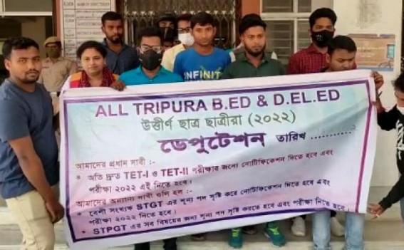 B.Ed, D.El.Ed passed out Unemployed Youths Demand Regular TET Exams B.Ed, D.El.Ed passed out Unemployed Youths Demand Regular TET Exams