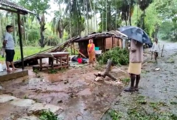 Rain, Storms Affected Lives in Tripura, Houses were damaged, Trees collapsed, Electricity gone in Various areas: Water Loggings hit normal lives