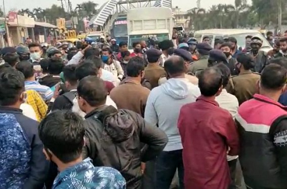 Tripura Central University Students Blocked National Highway seeking Exam-Postponement
