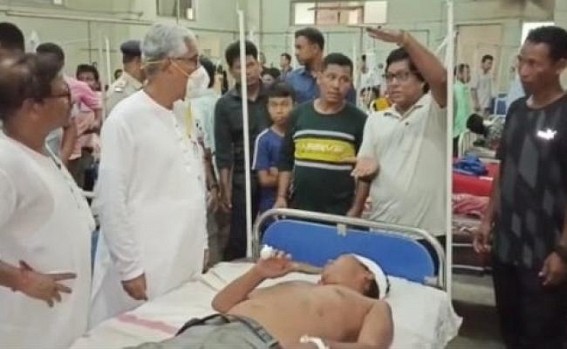 CPI-M supporters were attacked by BJP miscreants while attending a party programme in Udaipur CPI-M supporters were attacked by BJP miscreants while attending a party programme in Udaipur