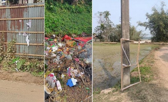 CPI-M’s flags, festoons destroyed by miscreants in various places CPI-M’s flags, festoons destroyed by miscreants in various places