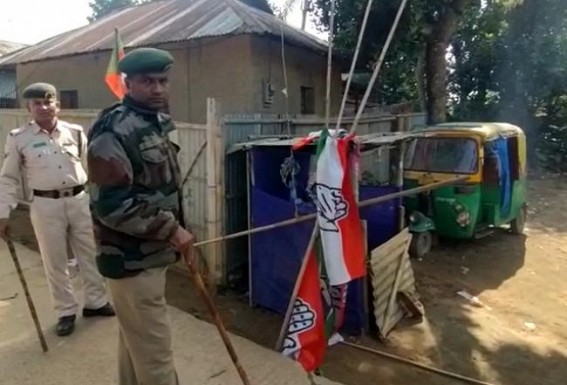 Congress’s Flags & Festoons were ransacked in Charilam Congress’s Flags & Festoons were ransacked in Charilam