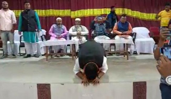 Tripura Poll : BJP candidate Kneeled Down, cried with Folded Hands for Votes Tripura Poll : BJP candidate Kneeled Down, cried with Folded Hands for Votes