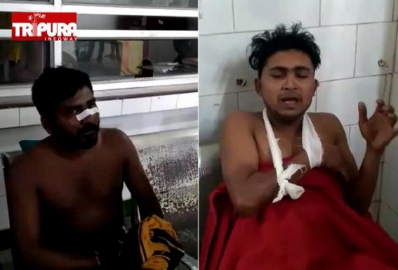 BJP workers injured in Police Lathi Charge in Kamalpur BJP workers injured in Police Lathi Charge in Kamalpur