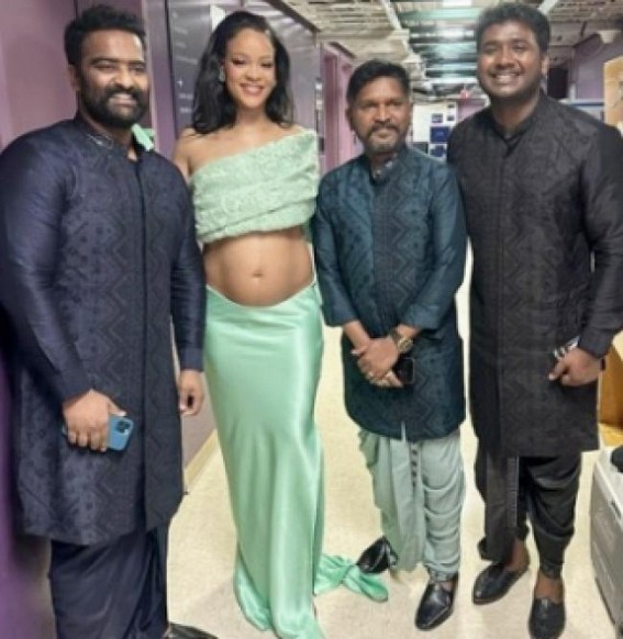 Speechless 'Naatu Naatu' singers have their fanboy moment with Rihanna Speechless 'Naatu Naatu' singers have their fanboy moment with Rihanna